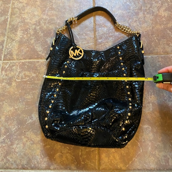 Michael Kors black shiny snakeskin purse - Picture 5 of 7